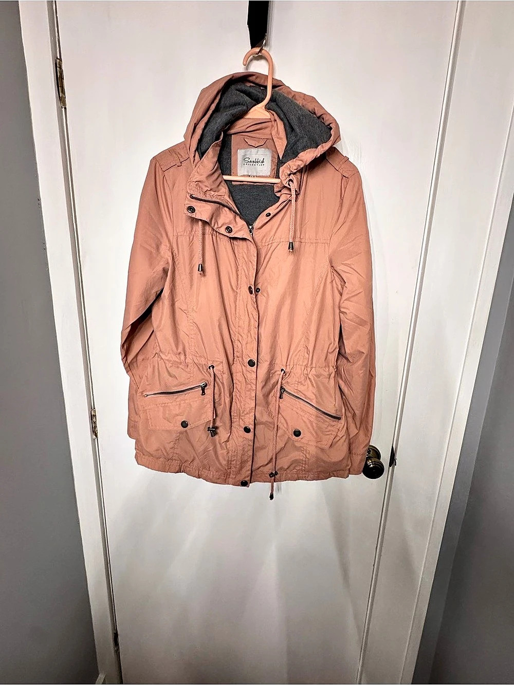 Snobbish Collection Hooded Utility Jacket in Pink Size XL Like New